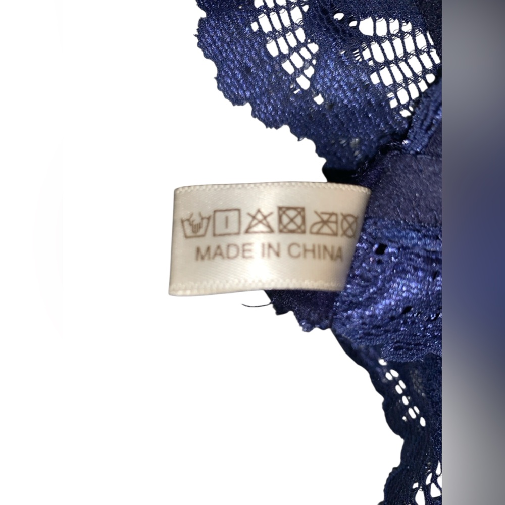 Shekini Halter Lace Bra with Padding Blue Size L - Picture 8 of 8